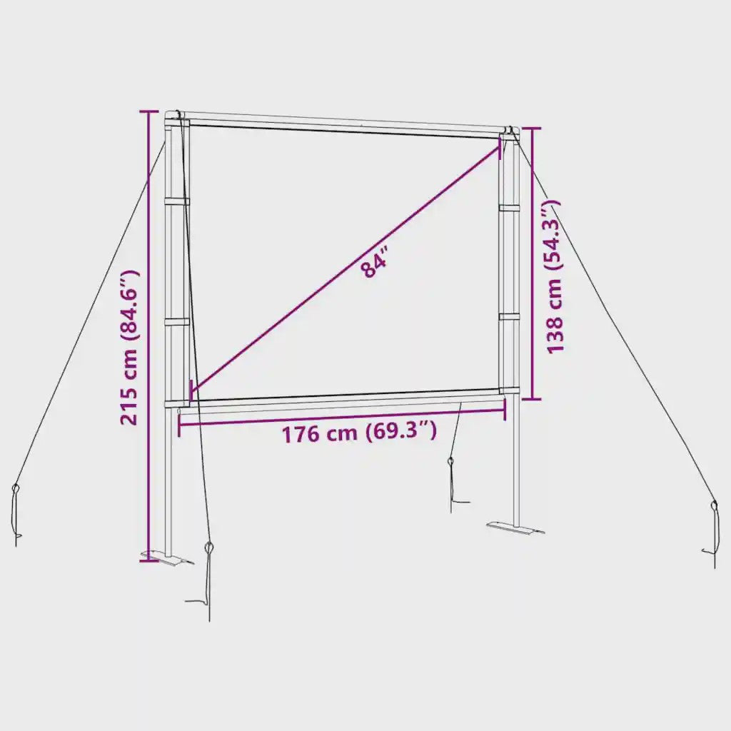 Projectiescherm 84 inch 4:3 met Draagbare Standaard