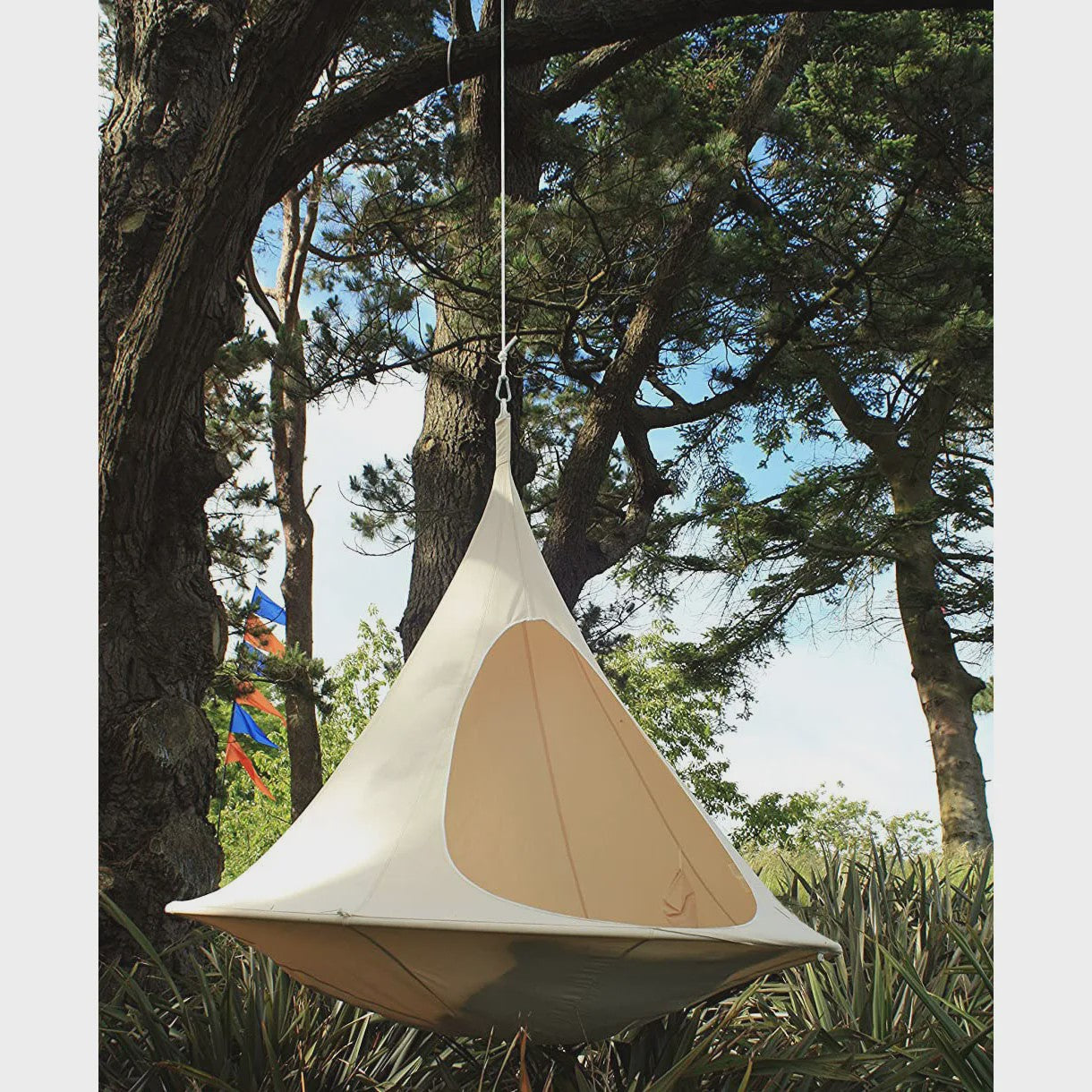 Waterproof Hangmat Dubbele Schommelstoel Cacoon - Binnen & Buiten Gebruik, Incl. Ophangkit