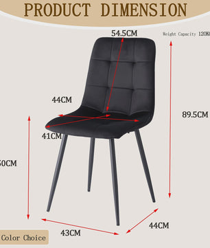 Moderne Velours Eetkamerstoelen (2/4/6 stuks) - Scandinavisch Design met Gevoerde Zitting