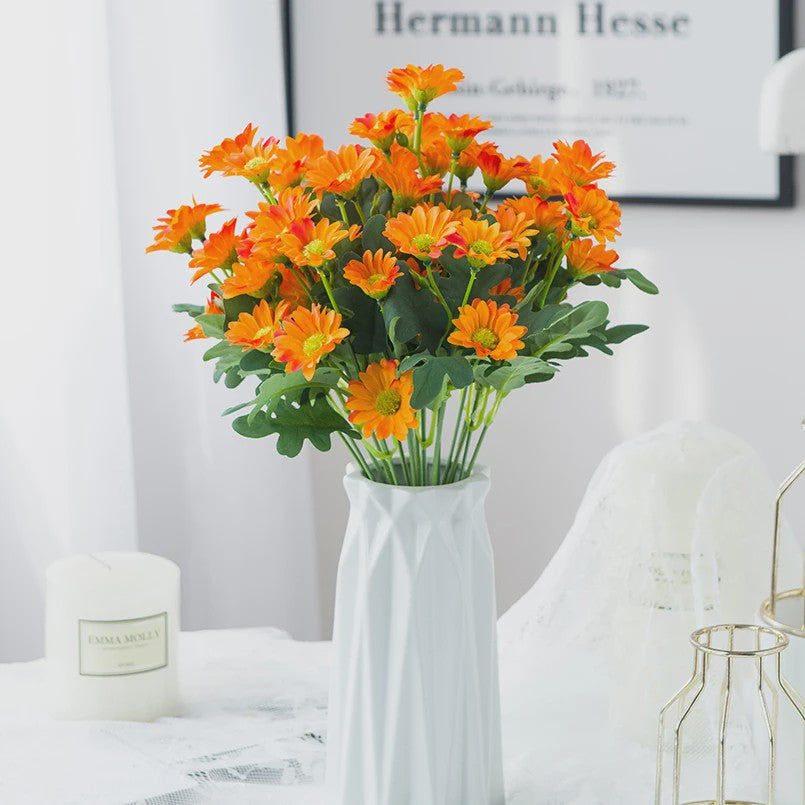 Kunstboeket 21 Herfstzijde Madeliefjes - Decoratie voor Huis, Bruiloft & Feest