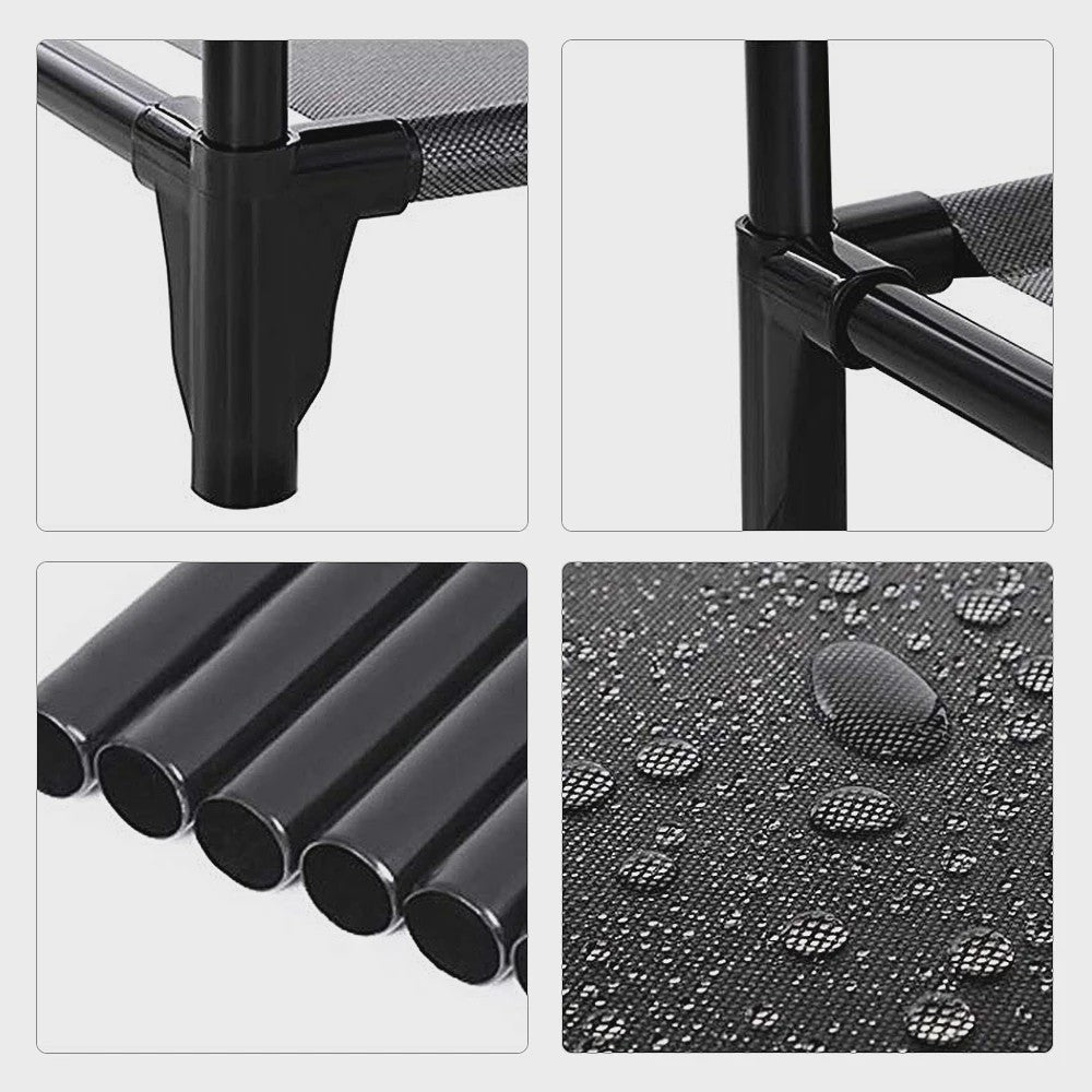 10-laags Schoenenrek - 100x30x176cm - Metalen Frame & Vliesstof - Organisatie voor Hal & Slaapkamer