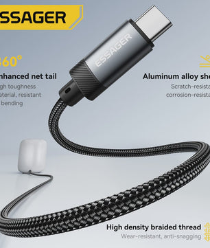 Essager USB-C naar 3.5mm Audio Jack Adapter Kabel - Hoge Kwaliteit Geluid voor Telefoons & Speakers