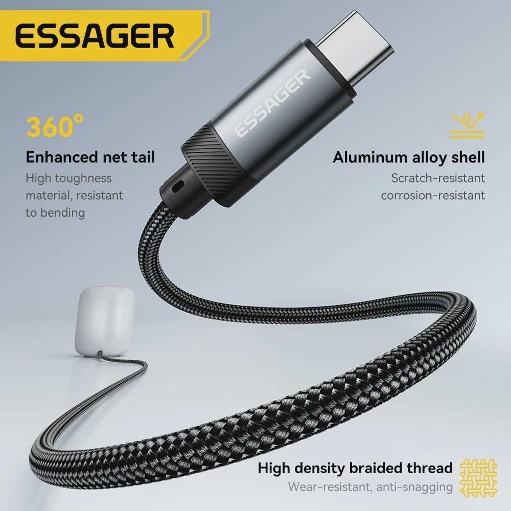 Essager USB-C naar 3.5mm Audio Jack Adapter Kabel - Hoge Kwaliteit Geluid voor Telefoons & Speakers