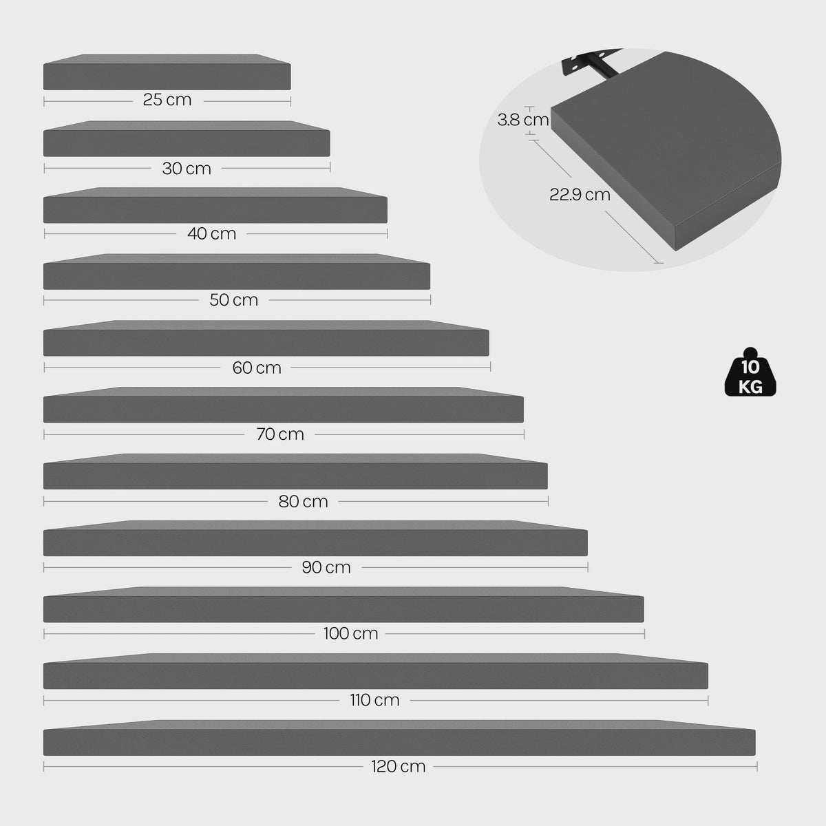 WOLTU Wandrek Houten Drijvende Planken - Stijlvolle Opbergoplossingen voor CD's, Boeken en Decoratie