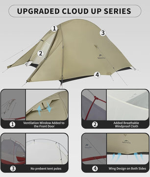 Naturehike Cloud Up Pro Tent 2 Persoons - Ultralicht, Waterdicht & Compact