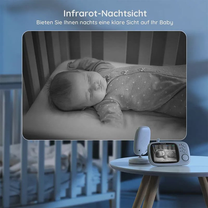 Boifun Babyfoon met Camera: 3.2" LCD, Nachtzicht, VOX & Temperatuurmeter