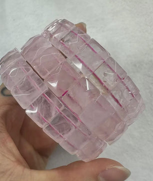Natuurlijke Edelsteen Armband - Fluoriet & Citrien Vierkante Kralen