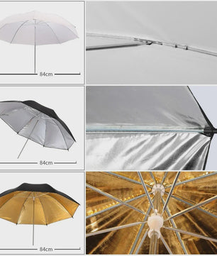Professionele Fotostudio Verlichtingskit met Achtergronden, Softboxen, Paraplu's en Reflectoren