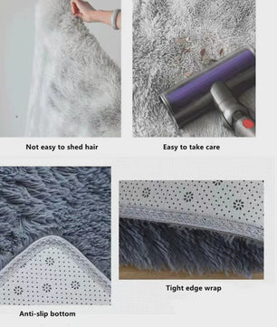 Zacht Shaggy Vloerkleed - Pluizig Tie-Dye Tapijt voor Slaapkamer & Woonkamer