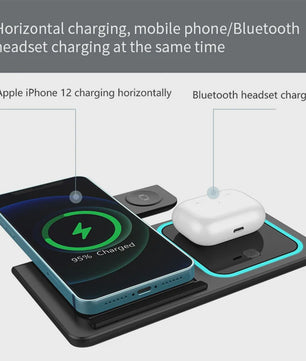 3-in-1 Draadloze Oplaadstandaard voor iPhone, Apple Watch & AirPods - Opvouwbaar