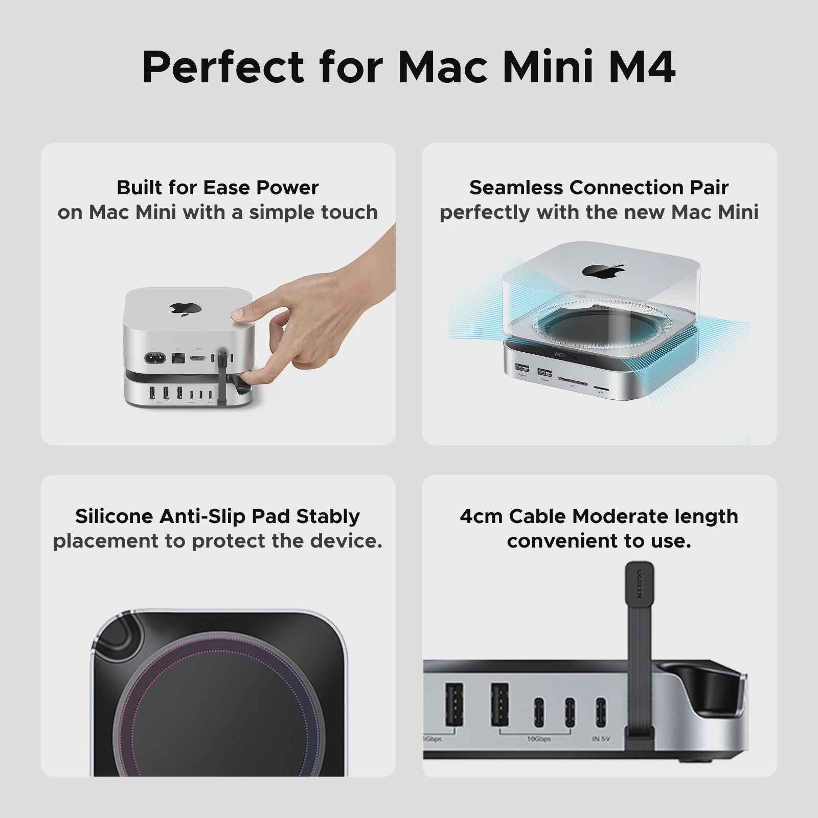 UGREEN Docking Station & M.2 NVMe SSD Enclosure voor Mac Mini M4