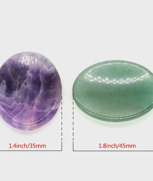 7 Chakra Kristallen Worry Stones - Ovalen Massage & Meditatie Edelstenen (35x45mm)