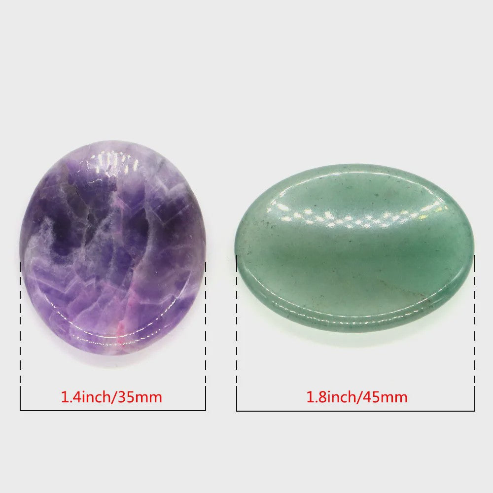 7 Chakra Kristallen Worry Stones - Ovalen Massage & Meditatie Edelstenen (35x45mm)