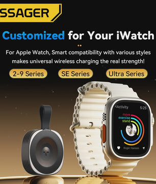 Essager Magnetische Draadloze Oplader voor Apple Watch - Draagbaar, Snel, USB-C & Lightning