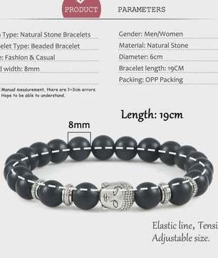 Natuurstenen Buddha Armband met Tijgeroog Kralen - Elastisch & Verstelbaar