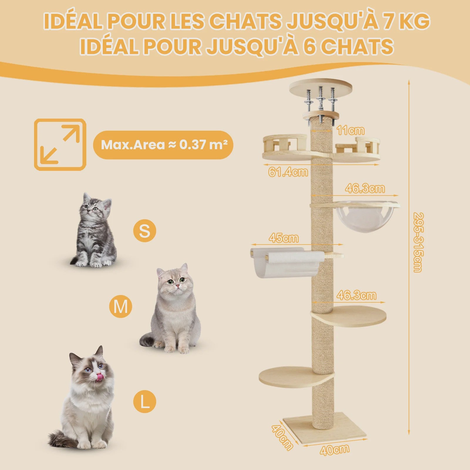 Luxe Kattenkrabpaal met Meerdere Plateau's en Sisal Kolommen