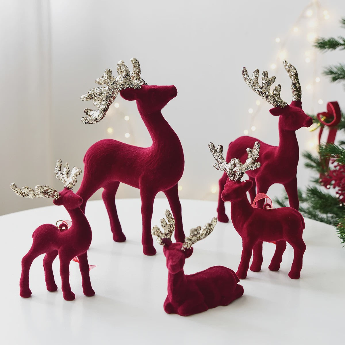 Kerstdecoratie: Pluche Herten Ornament voor Kerstboom of Bureau