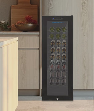 90L Vrijstaande Wijnkoelkast voor 30 Flessen met Instelbare Temperatuur en LED Display