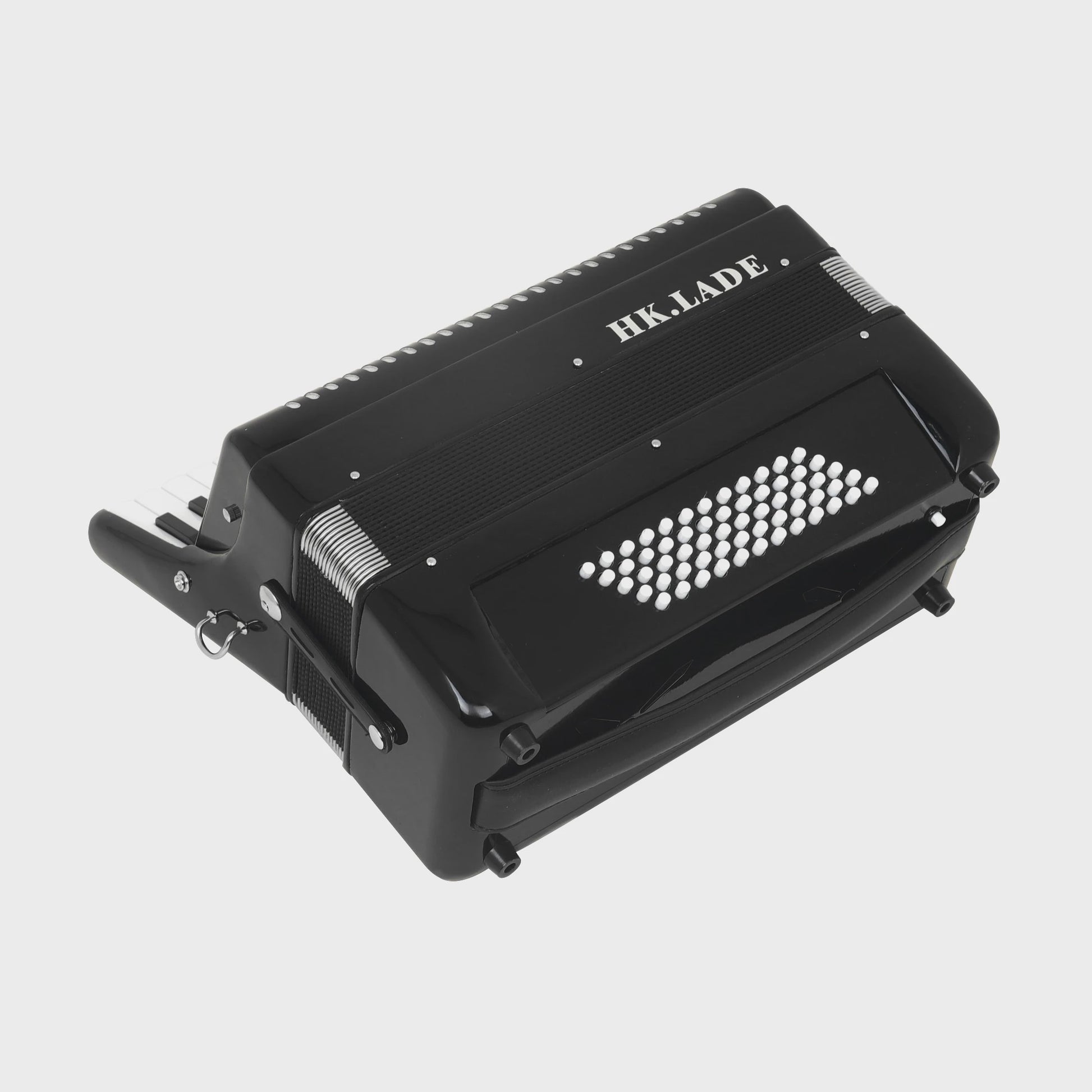 HK LADE Professionele Bayan Accordeon - Zwart, 34 Toetsen, 60/72 Bass, 5 Stemmig