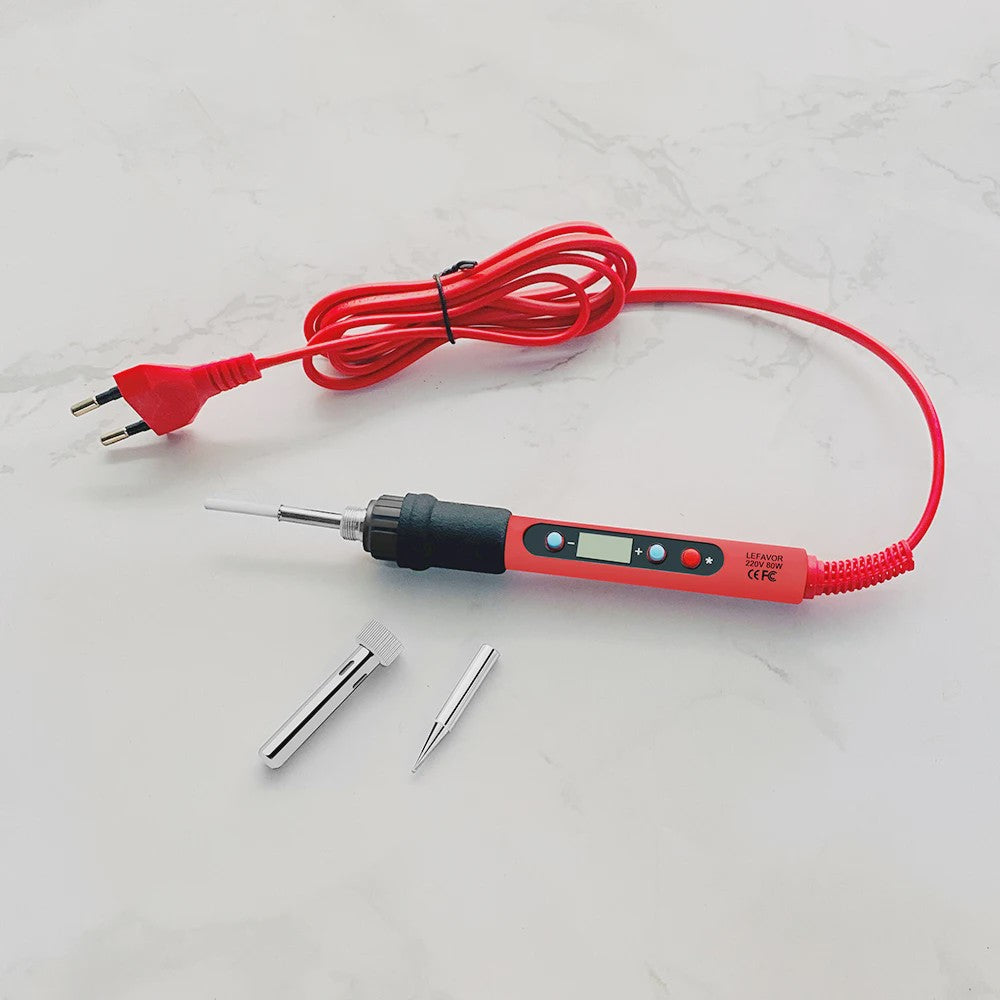 80W LCD Soldeerbout Kit met Instelbare Temperatuur en Keramische Heater