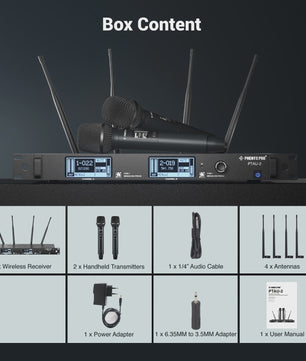 Phenyx Pro PTAU-2 True Diversity Draadloos Microfoon Systeem met ID Lock & Auto Scan