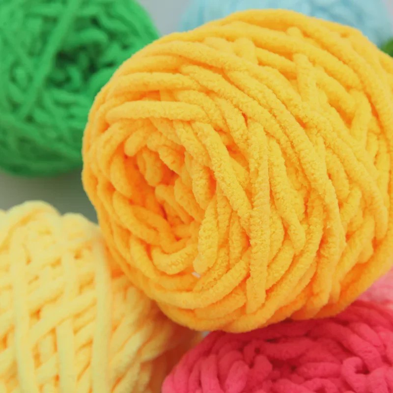 Chenille Garen 100g/bol - Super Zacht Dik Wol Garen voor Handbreien, DIY Sjaals & Projecten