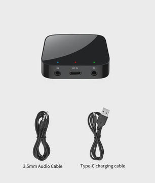 Bluetooth 6.0 Audio Ontvanger & Zender - Draadloze AUX Adapter voor Auto, PC, TV