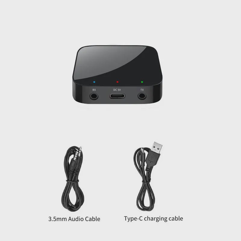 Bluetooth 6.0 Audio Ontvanger & Zender - Draadloze AUX Adapter voor Auto, PC, TV
