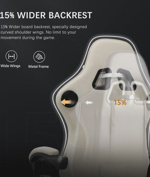 GTPLAYER Ergonomische Gaming Stoel met Voetensteun en Muziek Speakers tot 150kg