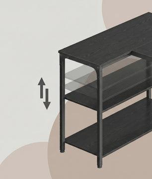 L-vormig Bureau met 3 Planken - 120 x 80 cm Hoekbureau voor Computer & Werk