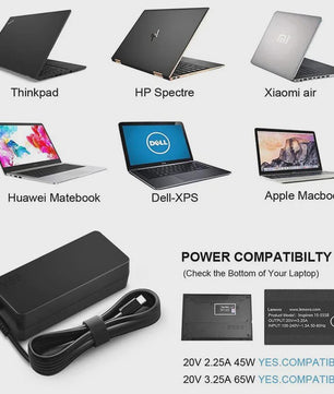 65W USB-C Laptop Lader met EU Stekker - Compatibel met ASUS, Lenovo, HP