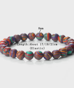 8mm Natuurlijke Malachiet Edelsteen Armband - Handgemaakt, Elastisch