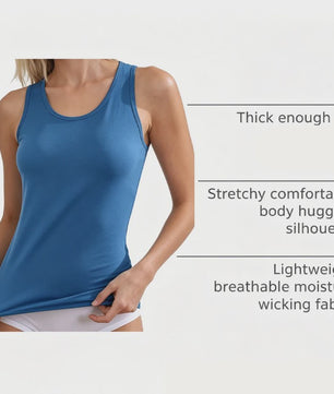 Dames Tanktop - Mouwloos Ondergoed Top met Ronde Hals - Zacht, Elastisch & Ademend - Pastelkleuren