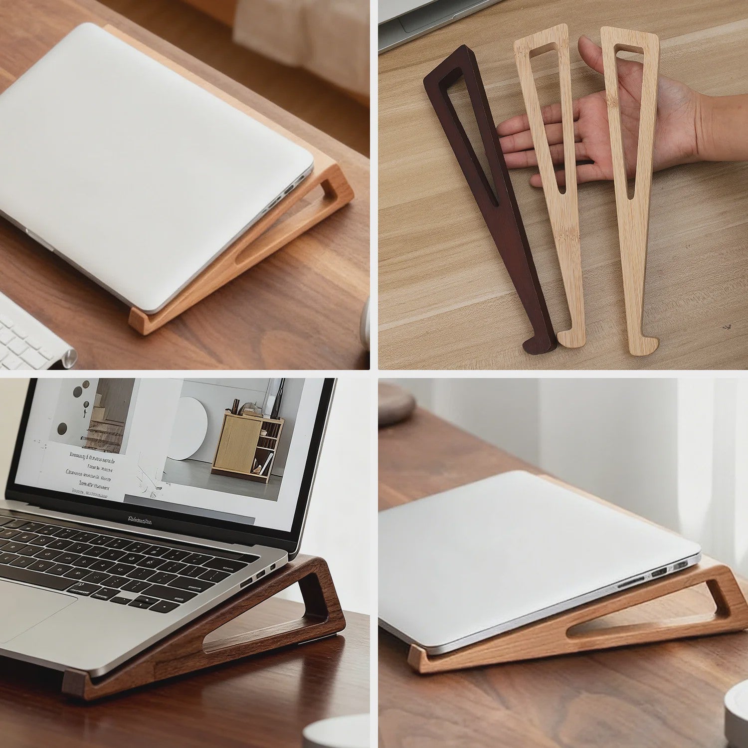 Houten Laptop Standaard - Verhoogt en Koelt je Notebook