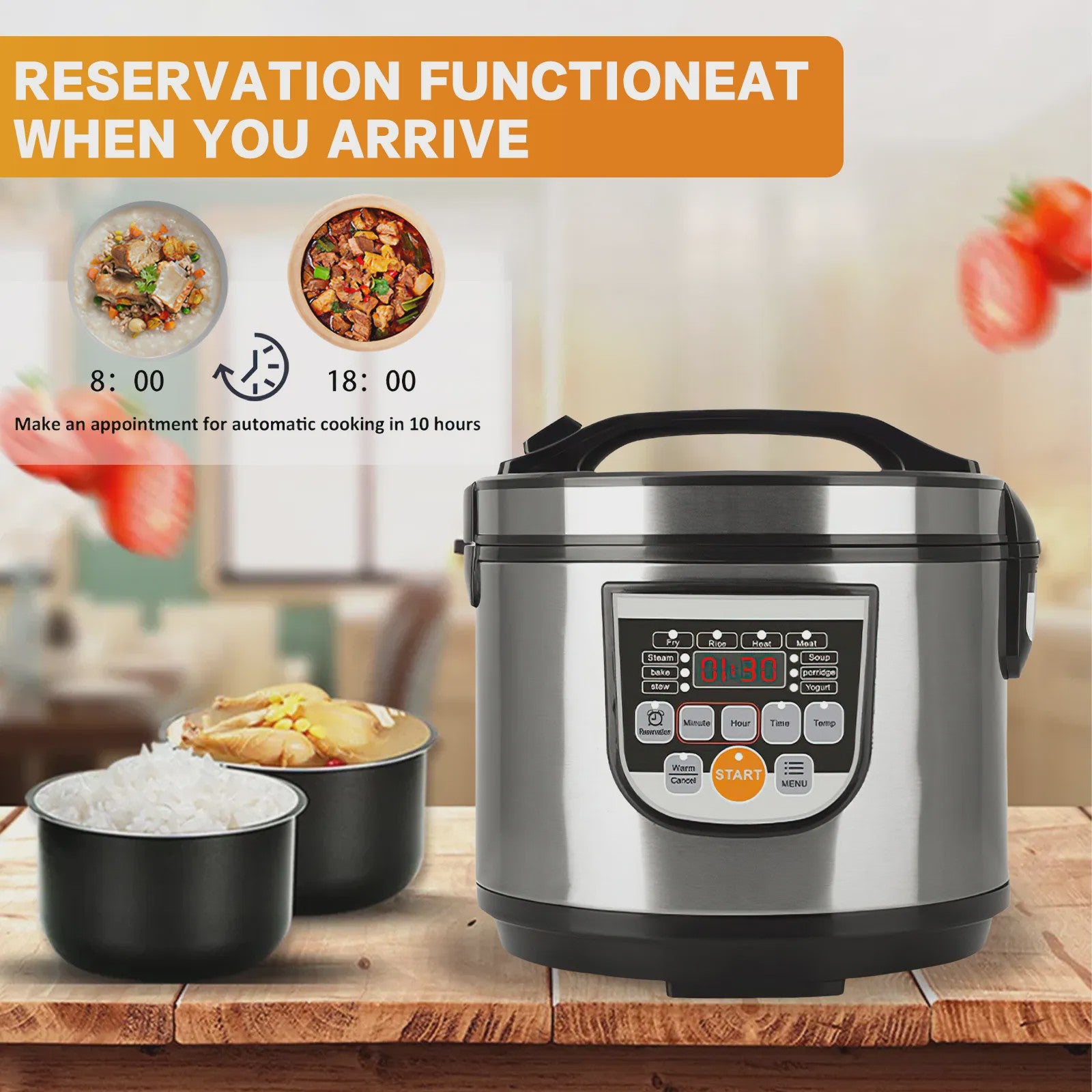 5L Digitale Rijstkoker & Multi-Cooker: Stoom, Soep, Porridge & Meer
