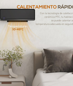 Homcom Elektrische Wandverwarming 2000W met LED Display en Afstandsbediening