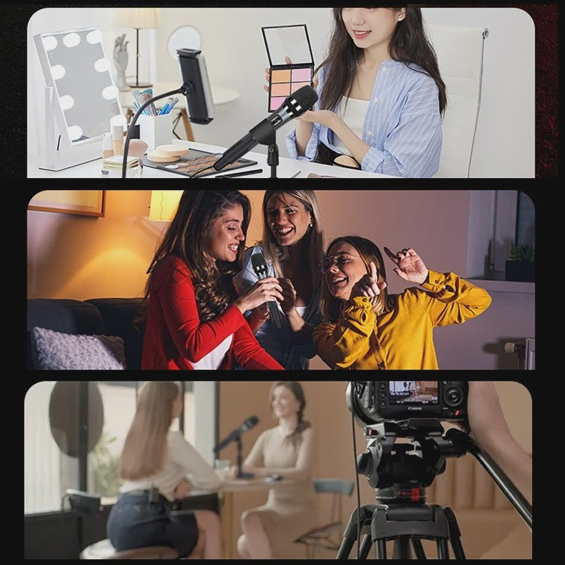 Draagbare Microfoon met Ingebouwde Geluidskaart en Echo - Ideaal voor Live Streaming