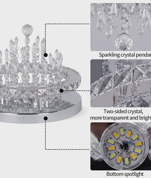 Luxe K9 Kristallen Plafondlamp met Smart LED en Afstandsbediening - Modern Design