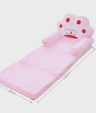 Opvouwbare Kinderfauteuil 2-in-1 | Pluche Cartoon Stoel voor Kinderkamer