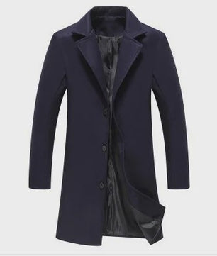 Herentrenchcoat Wolmix - Stijlvolle Lange Winterjas voor Heren