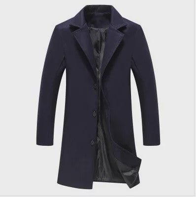 Herentrenchcoat Wolmix - Stijlvolle Lange Winterjas voor Heren