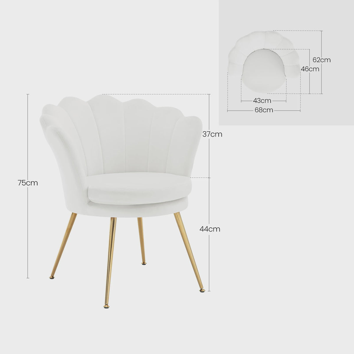 Luxe Velours Fauteuil met Metalen Poten - Comfortabele Relaxstoel voor de Woonkamer