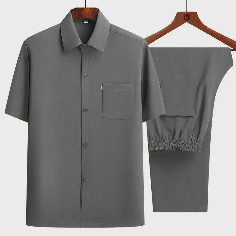 Zomer Heren Casual Set: Stijlvolle Shirt & Broek Combinatie