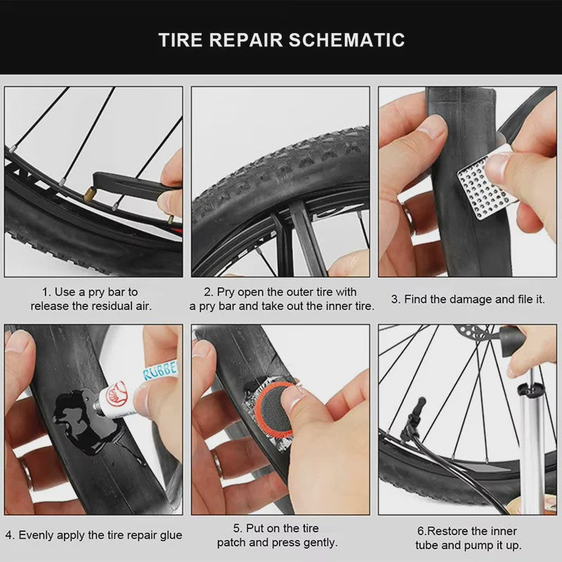 Fietsband Reparatiekit - Lekpleisters, Bandenlichters & Lijm voor Noodgevallen