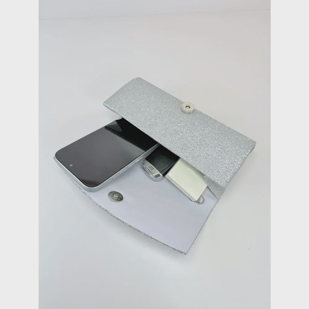 Glitter Avond Clutch Tas met Afneembare Ketting - Elegant & Feestelijk
