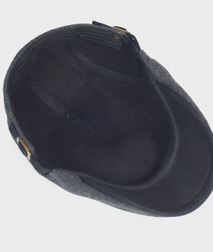 Herren Newsboy Cap - Winter Wol Blend - Vintage Visgraat Patroon - Verstelbaar