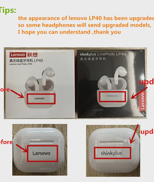 Lenovo LP40 Draadloze Oordopjes - TWS Bluetooth 5.0, Touch Control, Sport & Stereo Geluid