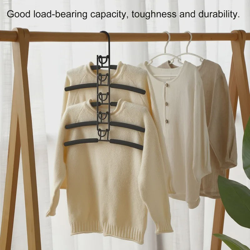 Ruimtebesparende Kledinghanger - Multi-Layer Metalen Garderobe Organizer met Antislip Schuim