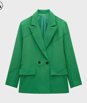 Dames Blazer met Zakken - Stijlvolle Dubbelzijdige Vintage Look