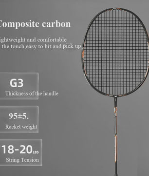 Lichtgewicht Carbon Fibre Badmintonracket - Duurzaam en Offensief